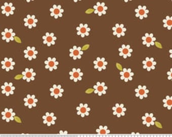 INDIAN SUMMER By Zoe Pearn - Fabric - Daisy in Brown - Daisies - Riley Blake - Quilting - Sewing - Home Decor - Girls - Floral