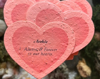 Archie Orange Heart Seed Paper - In Memory - Memorial Wildflower Seeds - baby loss - child loss - loss mom - bereaved - Grief