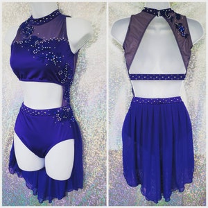 style 2002 - Dance costume with appliques and Bling!! Any color!