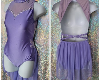 style 2408 - Dance leotard with lace applique and BLING!! Any color!