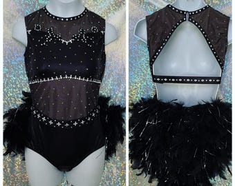 style 2511 - KIDS Jazz Dance Costume with BLING and hairpiece!! Any color combo!