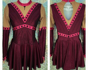style 2512 - Flapper style adult Ice Skating Dress with BLING!! ANY color