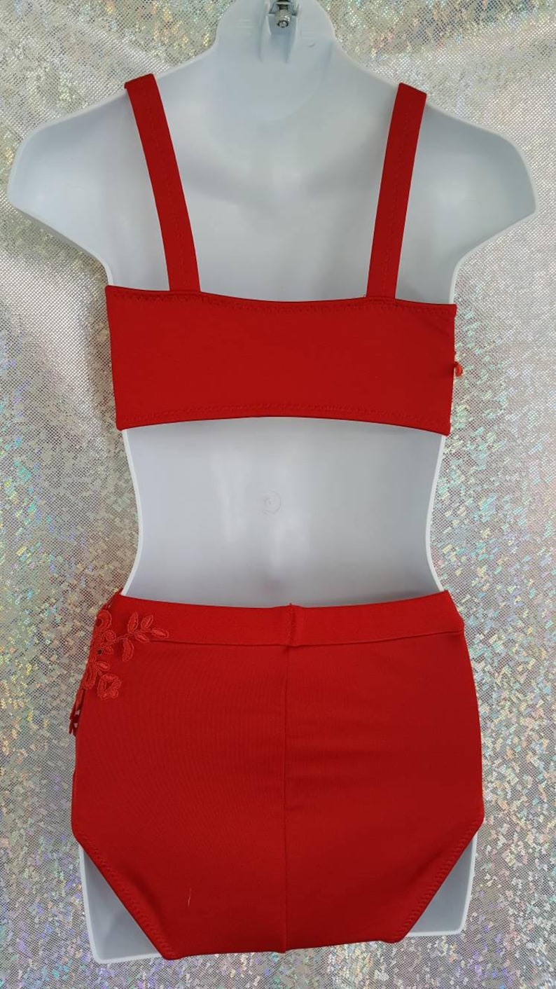 Style 8847a Dance Bra & Brief or Booty Shorts With Applique. Etsy