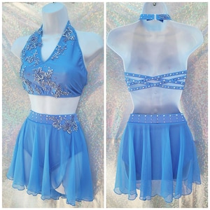 style 2216 - Two Piece Lyrical Dance Costume with BLING! ANY COLOR!!