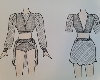 style 2411 - Lyrical Dance Costume with BLING!! ANY COLOR!!