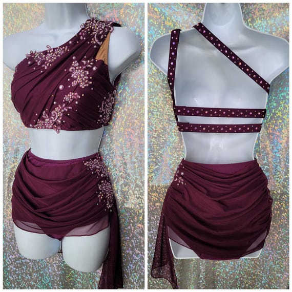 style 2312 - two piece lyrical dance costume with BLING!! ANY COLOR!! style 2312 - two piece lyrical dance costume with BLING!! ANY COLOR!!