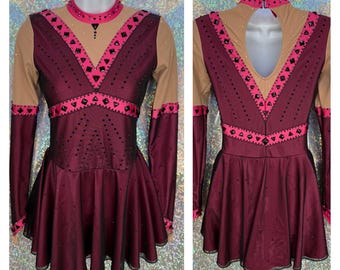style 2513 - Flapper style child’s Ice Skating Dress with BLING!! ANY color