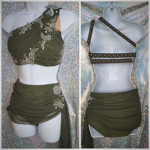 style 2312 - two piece lyrical dance costume with BLING!! ANY COLOR!!