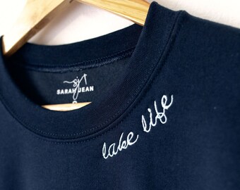 Custom Collar Sweatshirt Personalized Embroidered Mom Dad Best Friend Sweatshirt Crewneck Grandpa Bachelorette Wedding Christmas Gift Etsy