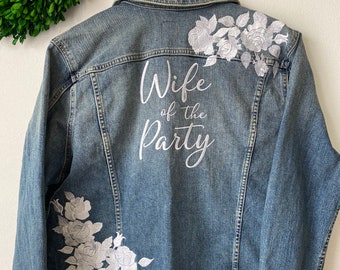 Oversized Lucky Brand Embroidered Bride Denim Jean Jacket, Wifey Jean ...