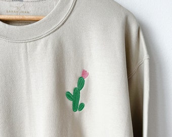 Creative Mens Cactus in Glass Bottle Long Sleeve Hooded Sweatshirt White