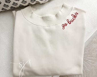 Custom Mock Neck Embroidered Sweatshirt, Hometown Bachelorette