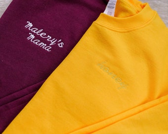 Customize your own sweatshirt, embroidered sweatshirt with your own phrase! Personalized Crewneck, Custom Sweatshirt