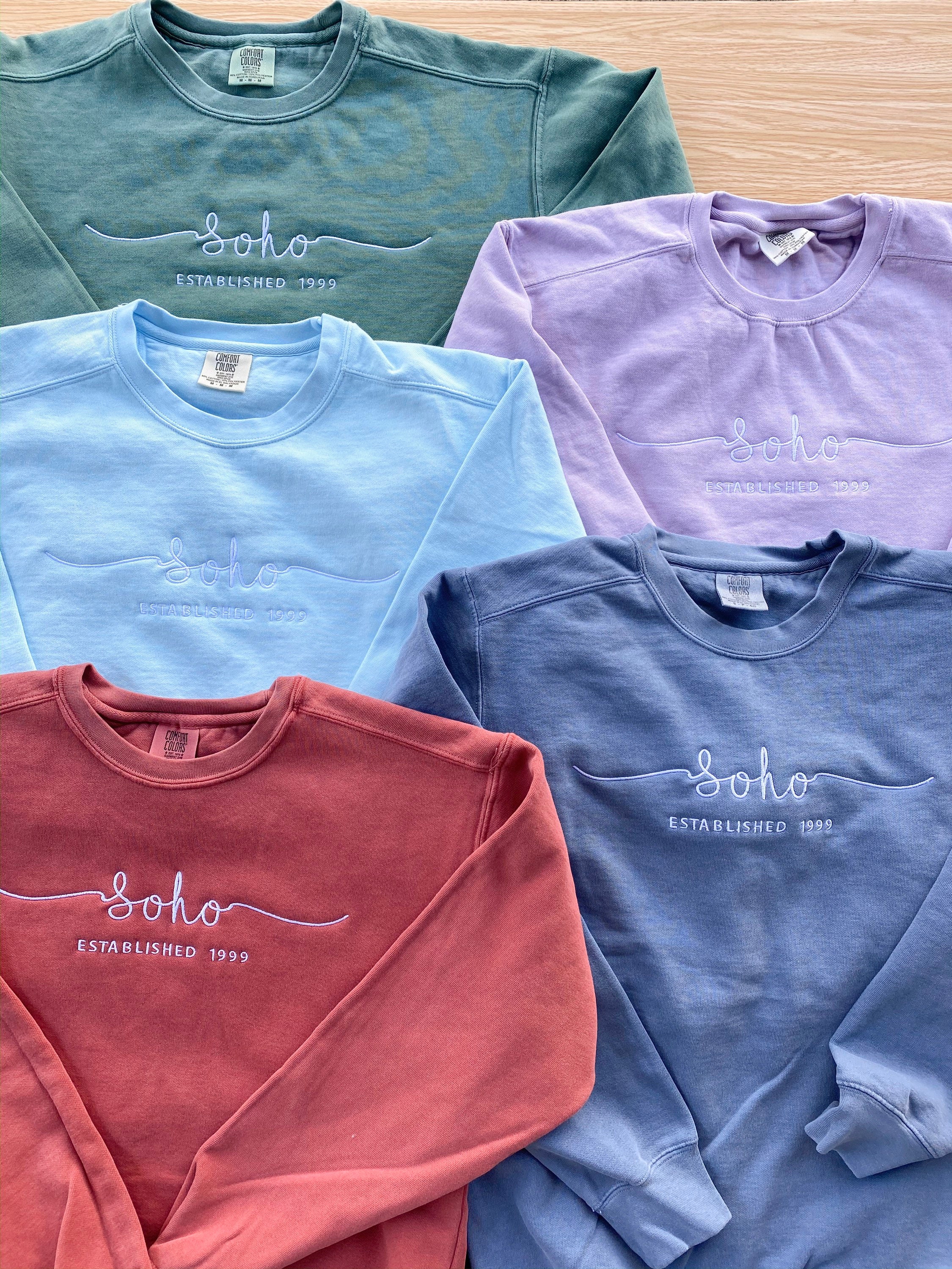 comfort colors embroidered sweatshirt