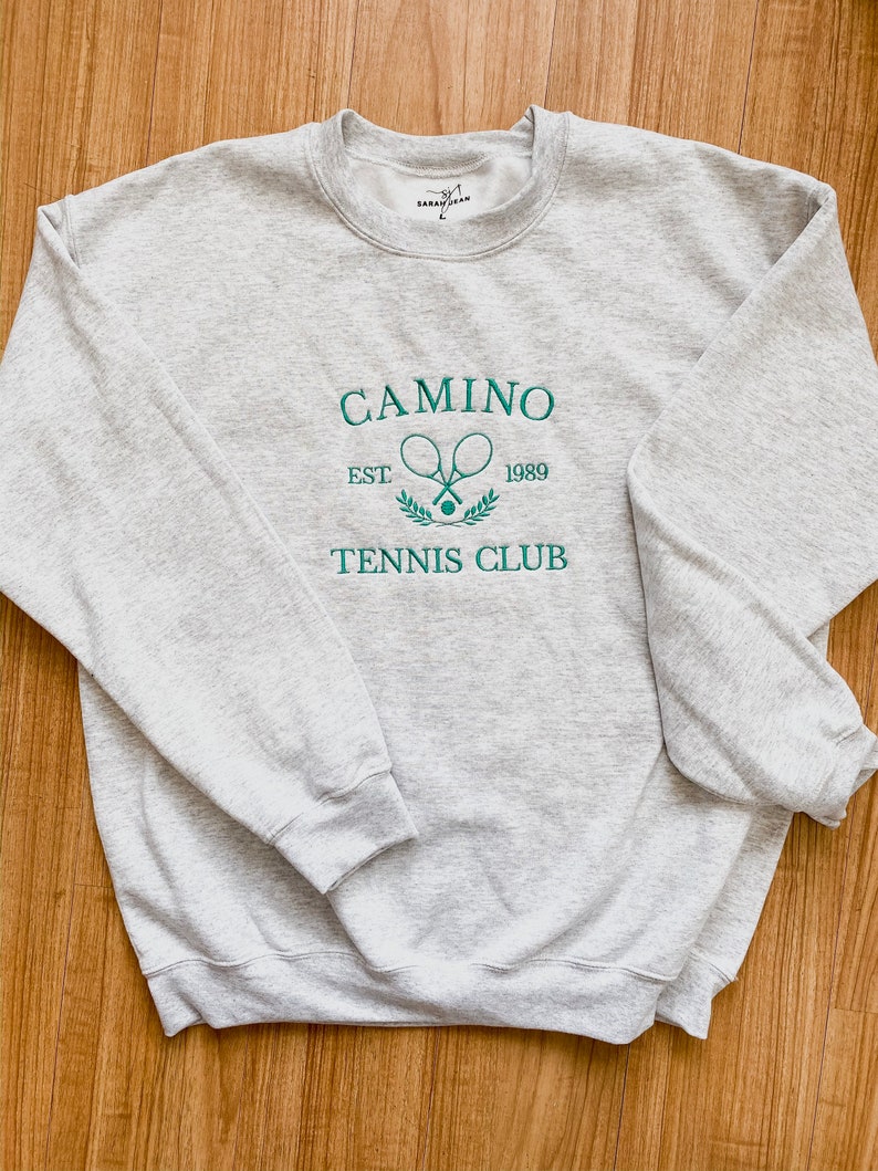Customize Your Own Embroidered Varsity Tennis Club Sweatshirt Etsy