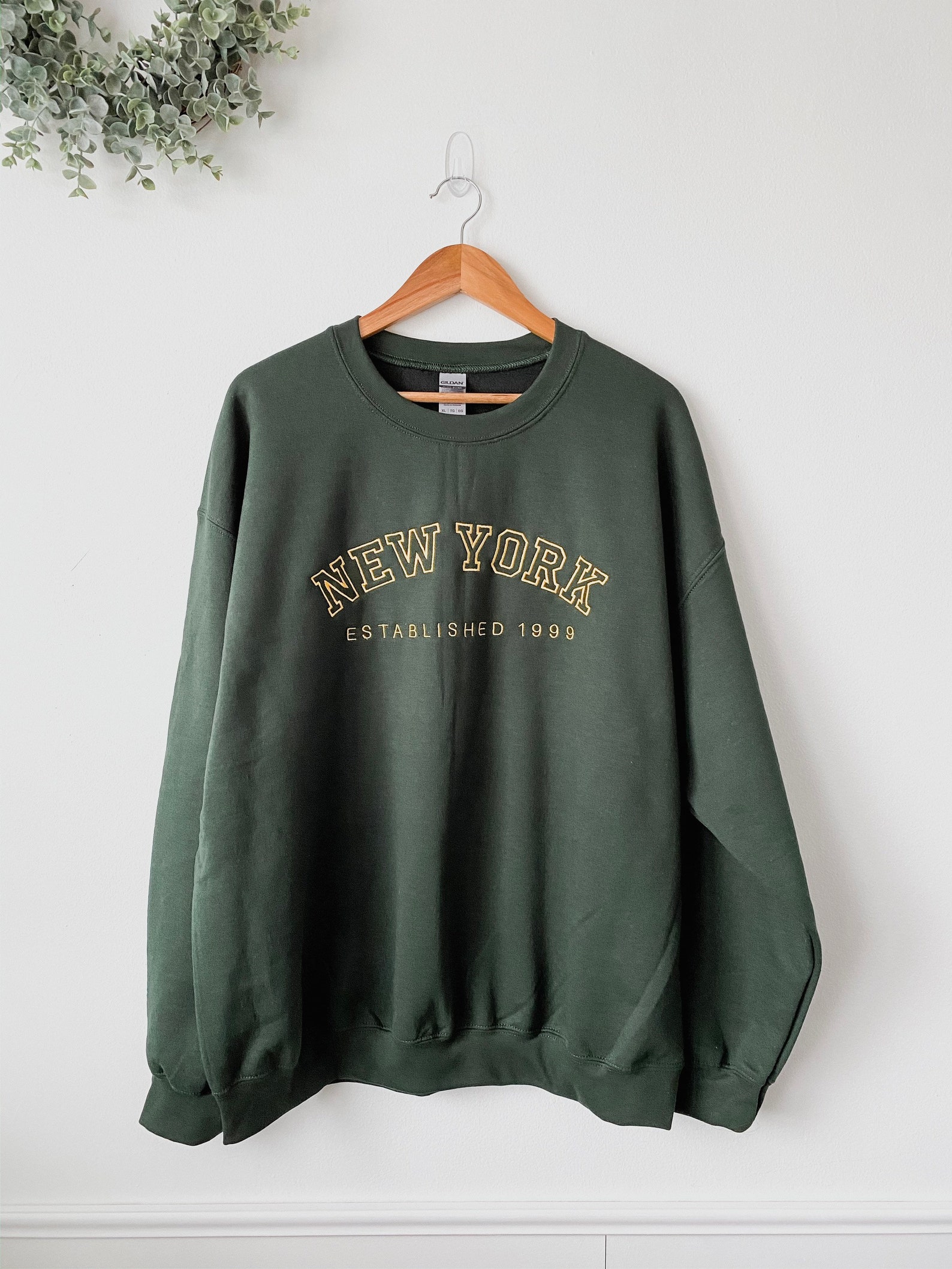 Custom Embroidered Varsity Block Letter Sweatshirt Etsy