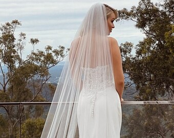 Dreamy wedding veil, soft one tier bridal veil - ALLURE