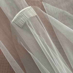 Ultra sheer veil, minimalist veil, modern sheer veil, barely there one tier ivory veil EDEN image 7