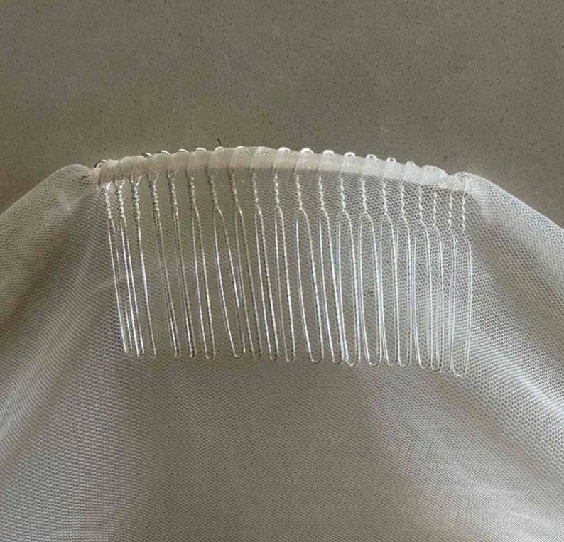 Ultra sheer veil, minimalist veil, modern sheer veil, barely there one tier ivory veil EDEN image 8