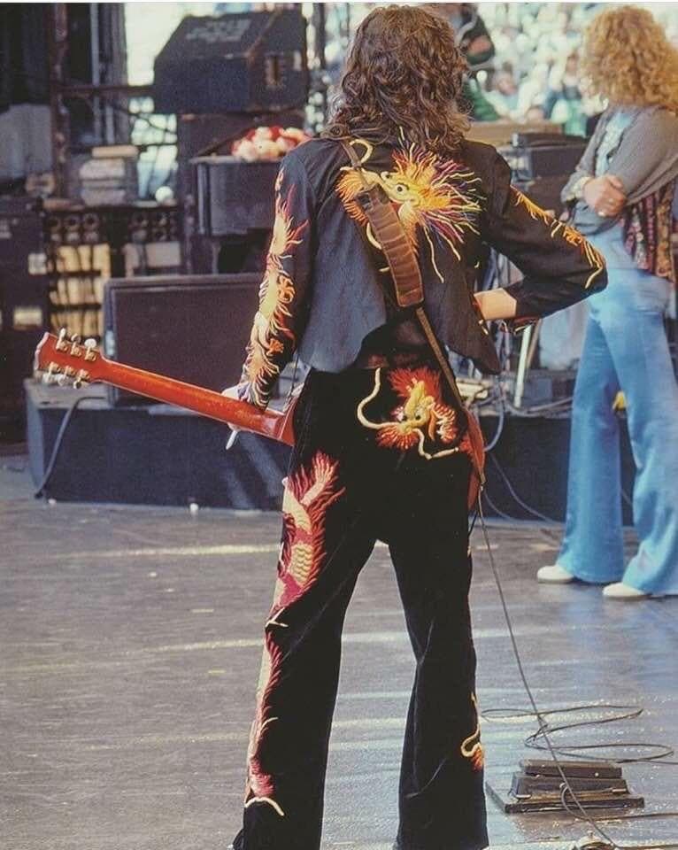 Jimmy Page ステージ衣装　ボトムス　LED ZEPPELIN Jimmy Page Dragon / Celestial Moon Wizard Bell Bottom Flair Leg