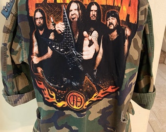 Pantera Army Studded CFH Shirt Upcycle Rockwear