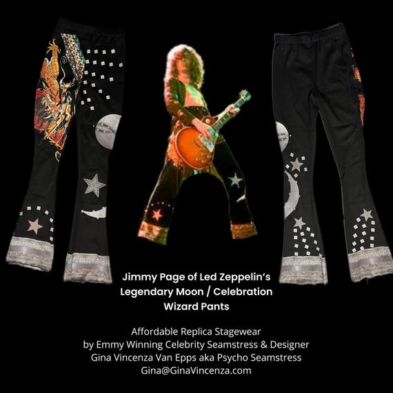 Jimmy Page Led Zeppelin Celestial Moon Wizard Suit Stagewear in