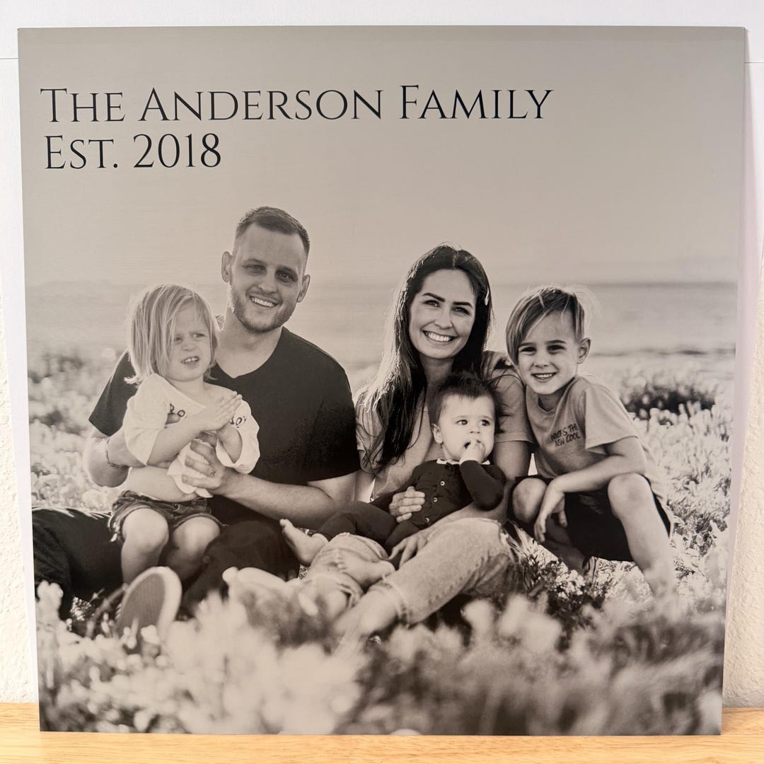 Custom Family Photo Plaque | Laser Engraved Metal Family Portrait ...