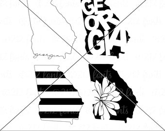 Georgia State Map Art: SVG, PNG, JPG (Digital Download)