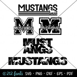 Mustangs Mascot SVG Graphics Pack: School Team Art (Digital Files)