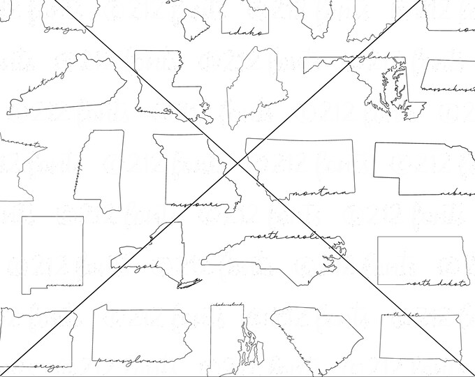 All 50 States Outline PNG Bundle. United States Png. US Outlines Png ...