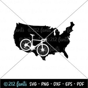 Vélo Amérique Clip Art SVG, VTT PNG Jpg eps, graphiques numériques de vélo, vélo USA graphique, vélo États-Unis couper fichier dxf