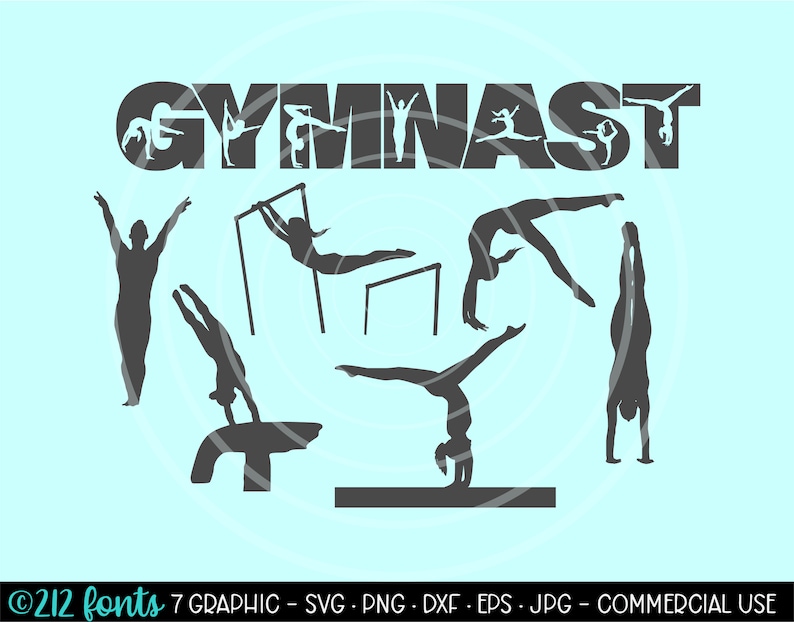 Download Gymnast Gymnastics Clip Art Svgs 7 Digital Gymnastics Gymnast Cut File Girl S Gymnast Dxf Gymnastics Graphic Gymnastics Png Jpg Eps Drawing Illustration Art Collectibles Vadel Com