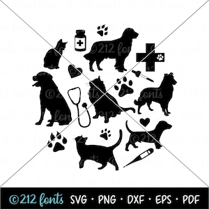 Tierarzt Kreis SVG, Hunde und Katzen Png Jpg und SVG, Digitaler Tierarzt svg, Katzen & Hund Grafik, Tierarzt Tech Cut Dateien, Tiergesundheitshaus DXF