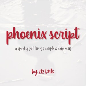 Phoenix Script Font Trio: Wild, Calm, Sans (OTF)