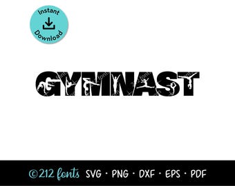 Gymnast Silhouette Clip Art: Gymnastics SVG, PNG, DXF (Digital Download)