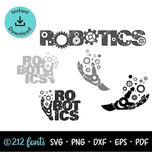 Robotics SVG Graphics: Engineering Icons, STEM Art (Digital Download)