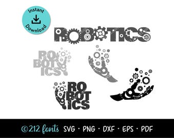 Robotics SVG Graphics: Engineering Icons, STEM Art (Digital Download)