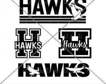 Hawks Mascot SVG Graphics Pack: School Team Art (Digital Download)