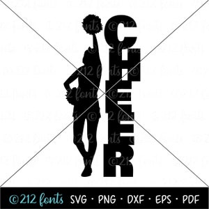 Cheerleading Word Art SVG, Cheerleader PNG Jpg eps, Cheer Graphics, Cheerlead Graphic, Cheerleading Cut File, Cheerleader Silhouette DXF
