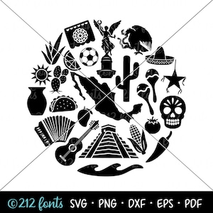 Mexico Circle svg, Mexico Graphic, Mexico Icons Culture PNG, Mexican Clip Art, Hecho En Mexican Clip Art, Mexican Shirt Art SVG, Mexico File