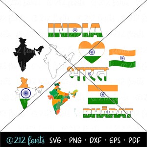 India Flag & Map SVG Pack: Indian Clip Art (Digital Download)