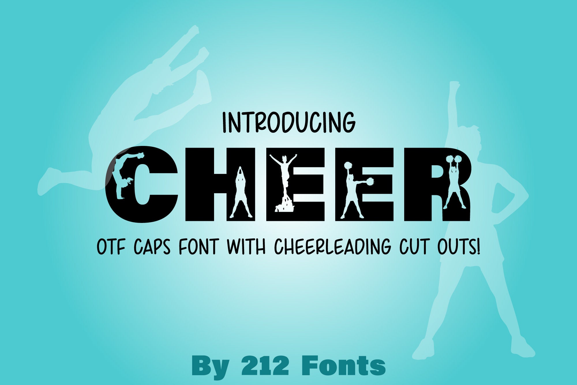 Cheerleader Alphabet Font: Cheer Caps Display (OTF) - Etsy