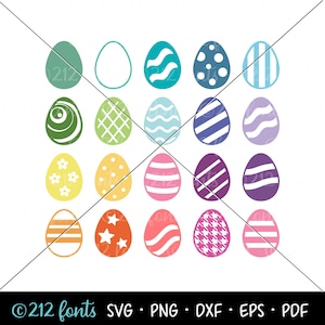 Easter Egg Graphics: Colorful Patterned Eggs SVG, PNG, JPG (Digital Download)
