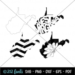 West Virginia Outline Map PNG, West Virginia SVG Silhouette Map, Digital West Virginia File, West Virginia JPG, West Virginia Clip Art Files