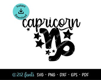 Capricorn Constellation Clip Art: Zodiac Silhouette (Digital Download)