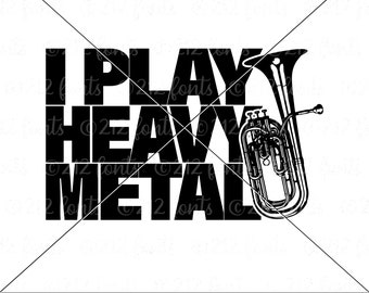 Heavy Metal Euphonium Clip Art, Music Graphic (svg, png, jpg, eps)