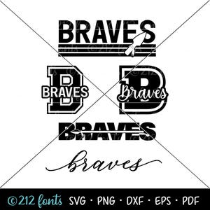Braves Mascot SVG Pack: School Team Graphics (Digital Download)