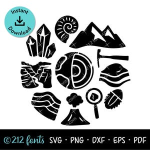 Geology Circle SVG: Rock Mining Science Graphics (Digital Download)