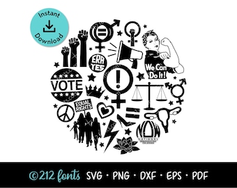 Feminist Icons SVG: Girl Power, Female Empowerment (Digital Download)