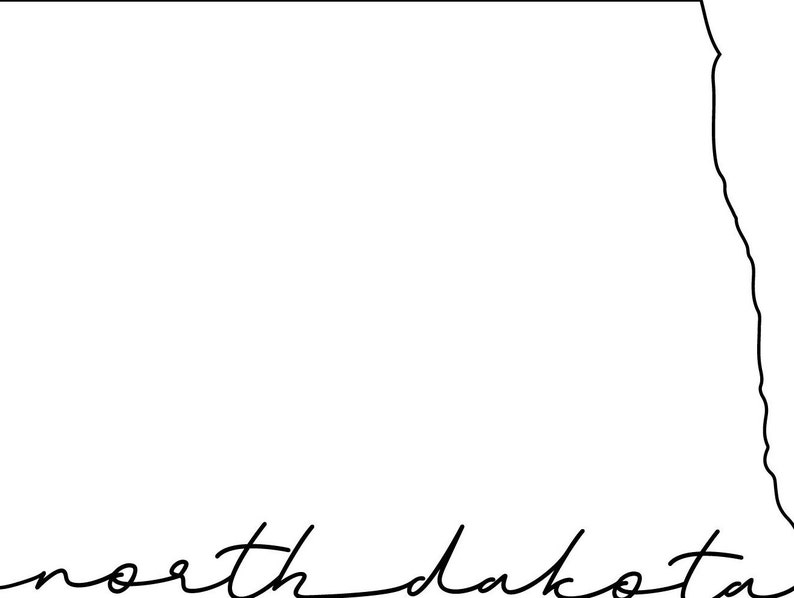 North Dakota Outline Map PNG North Dakota SVG Silhouette Map | Etsy